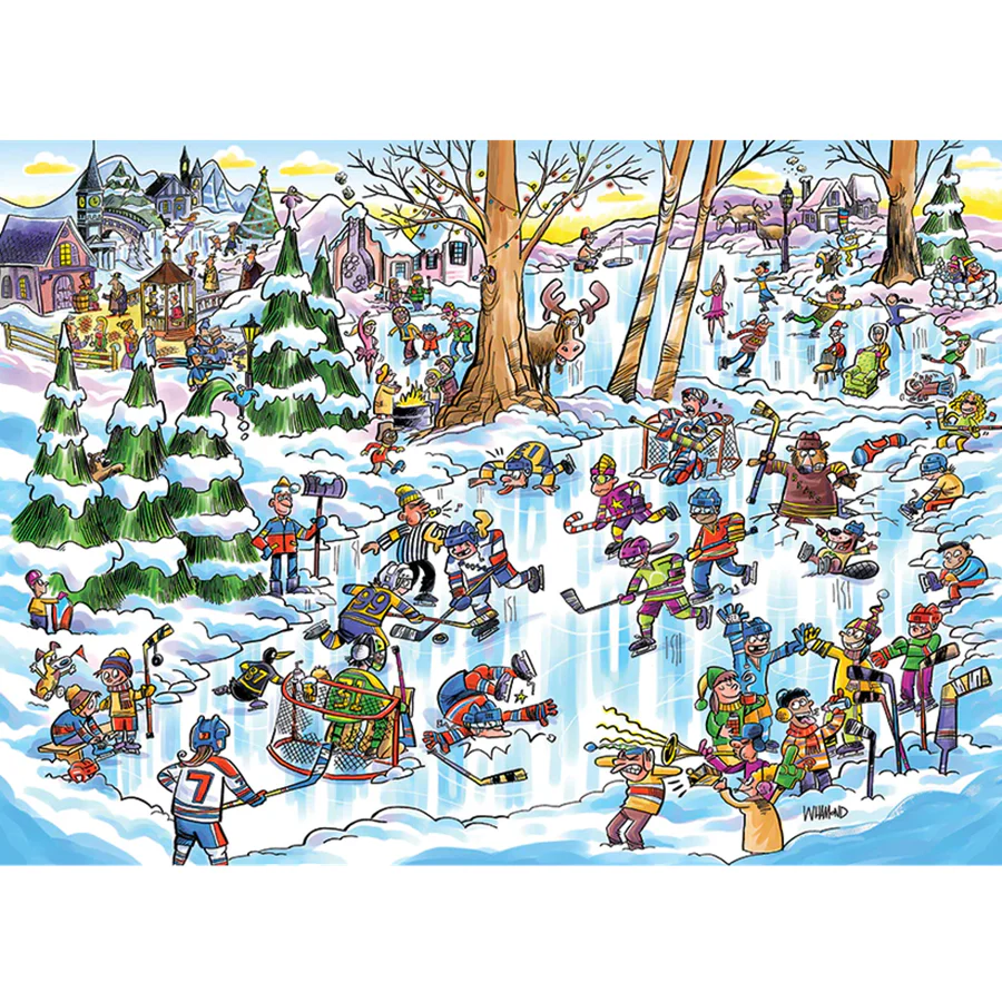 Cobble Hill Doodletown - HockeyTown 1000 Piece Puzzle - Image 2