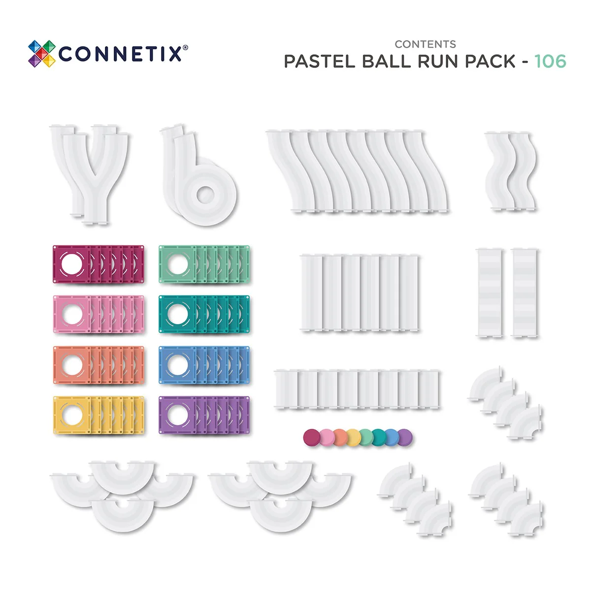 Connetix 106 Piece Pastel Ball Run Set - Image 7