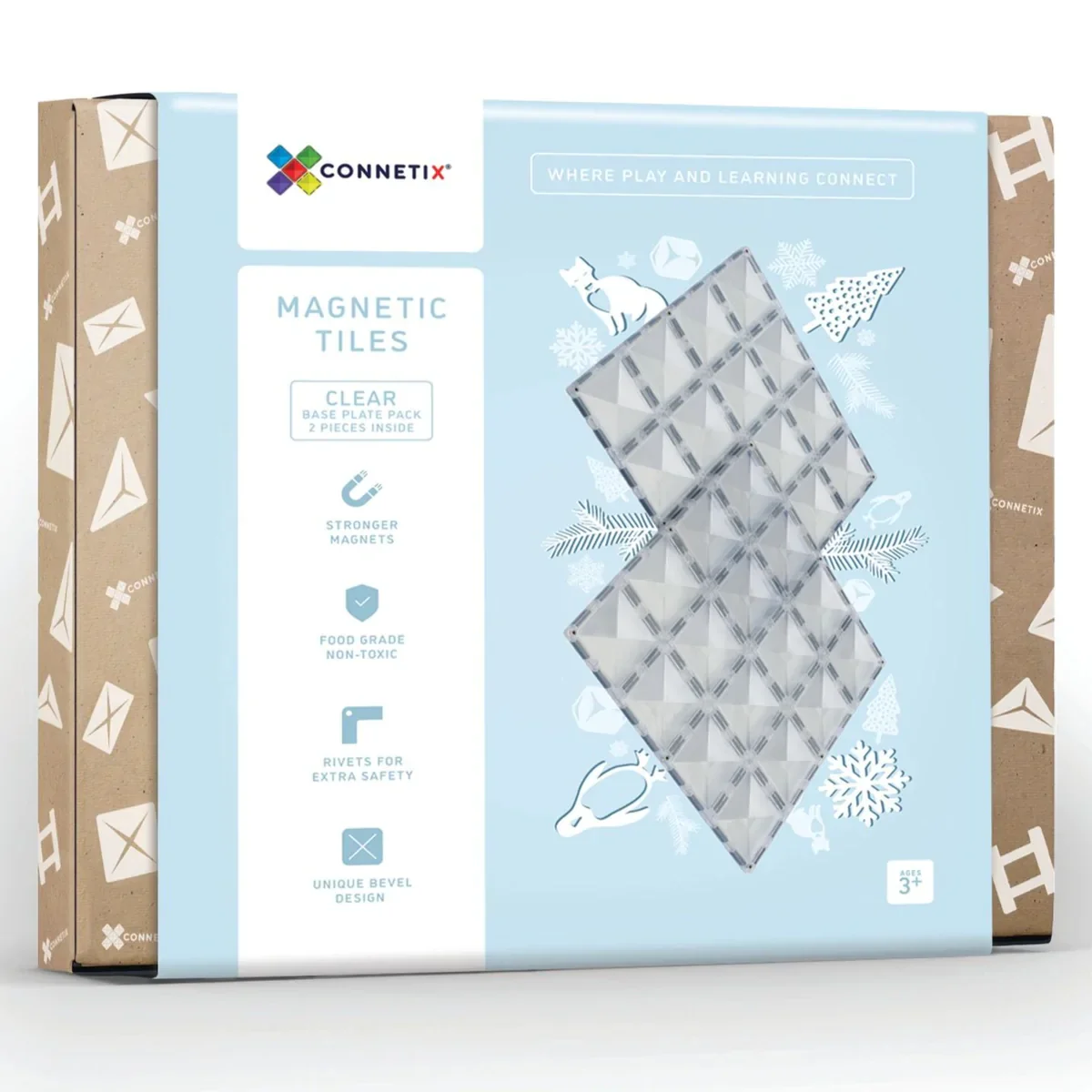 Connetix 2 Piece Clear Base Plate Pack