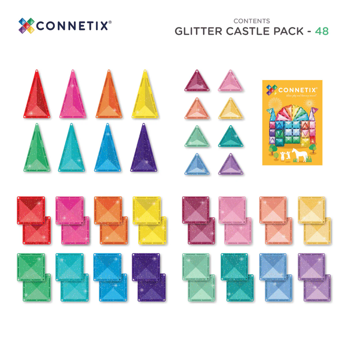 Connetix 48 Piece Glitter Castle Pack - Image 5