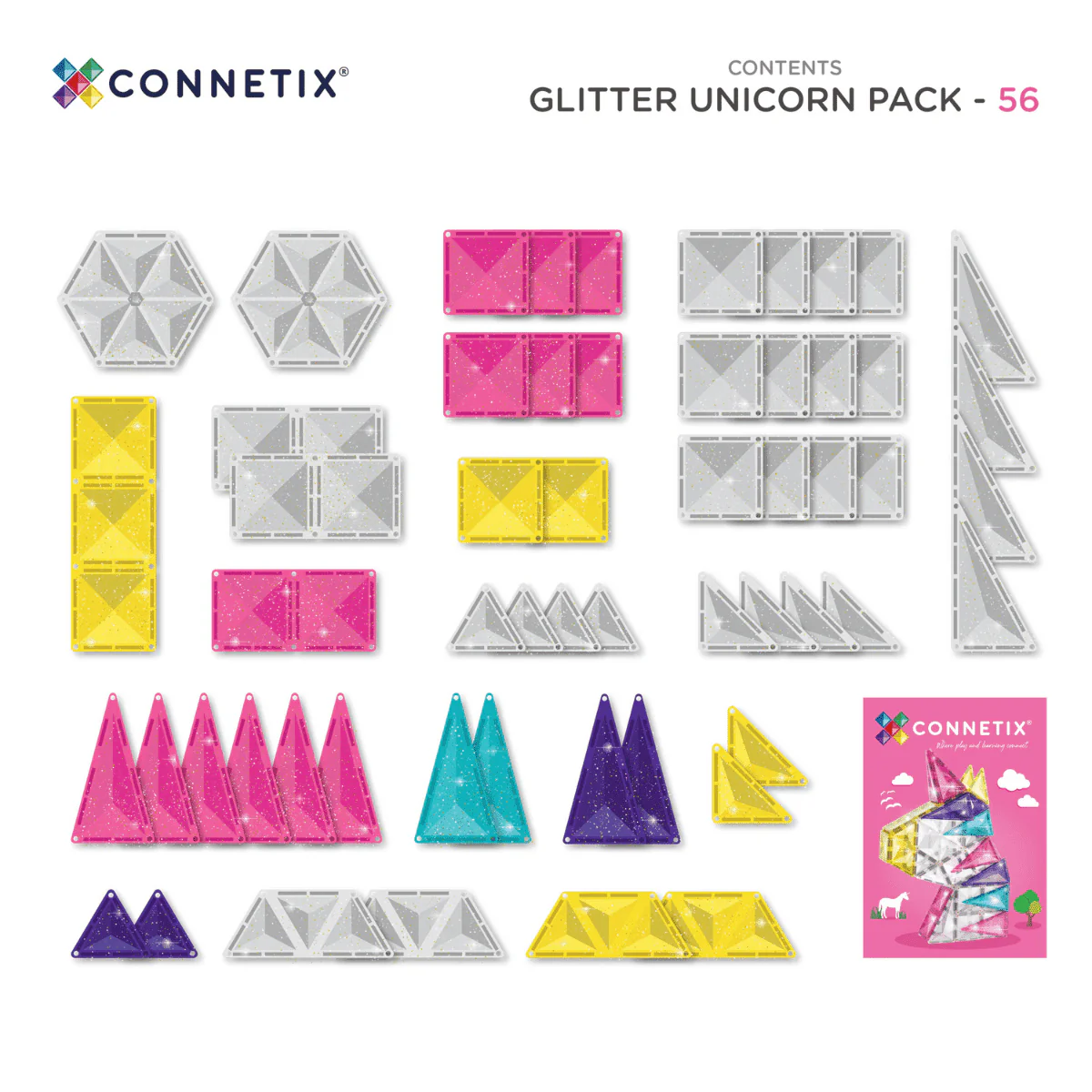 Connetix 56 Piece Glitter Unicorn Pack - Image 5