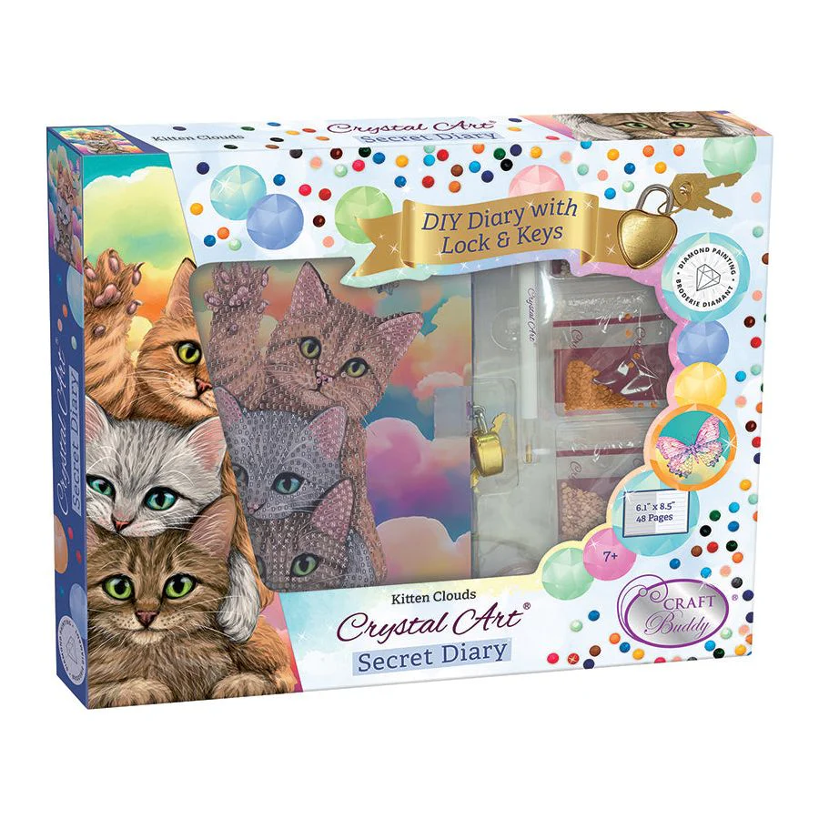 Crystal Art Diary - Kitten Clouds