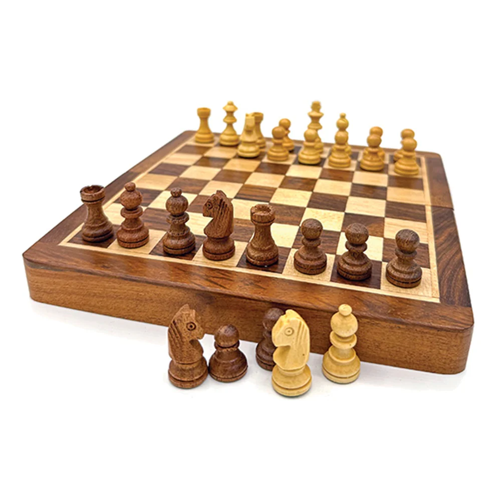 Wooden Folding Chess Set 18CM - Image 2