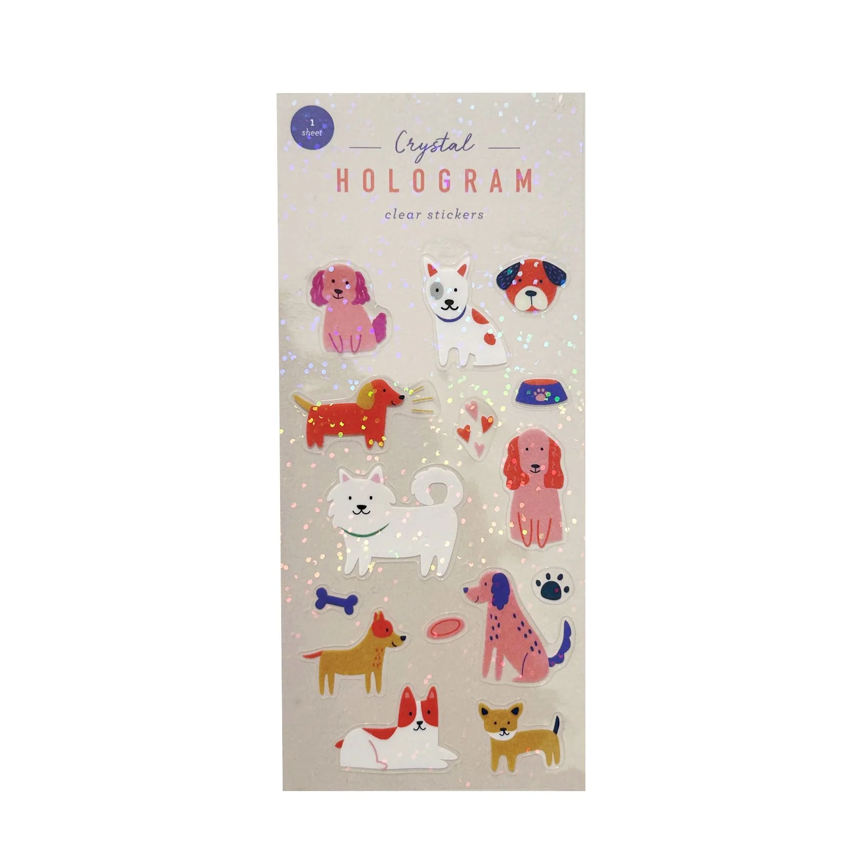Girl of All Work Dogs Crystal Hologram Clear Stickers