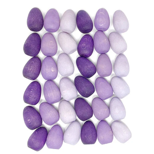Grapat Wood Mandala Eggs Purples 36 Pieces - Image 3