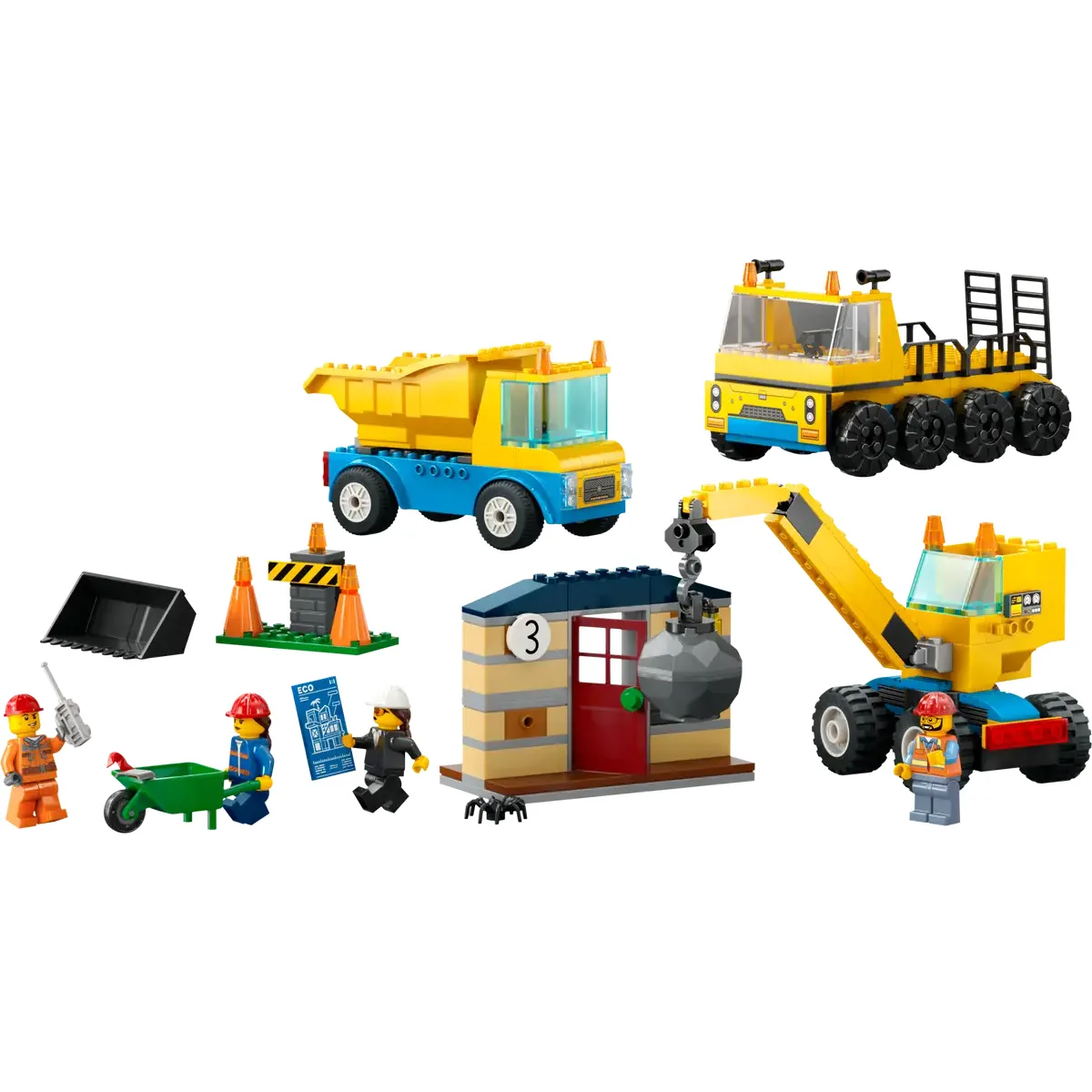 Lego City Construction Trucks and Wrecking Ball Crane - Image 2