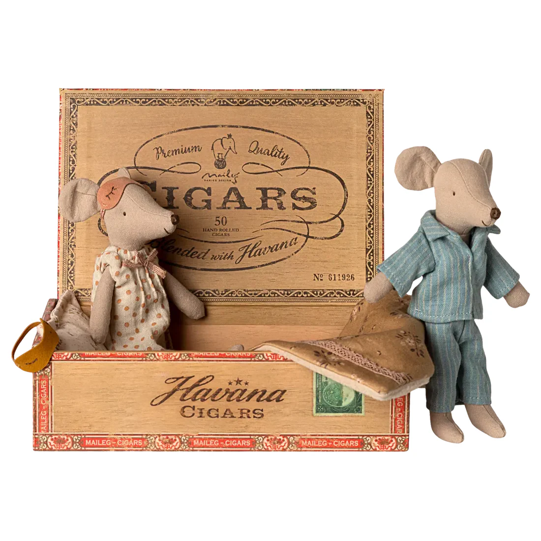 Maileg Mum and Dad Mice in Cigar Box - 2025 - Image 2