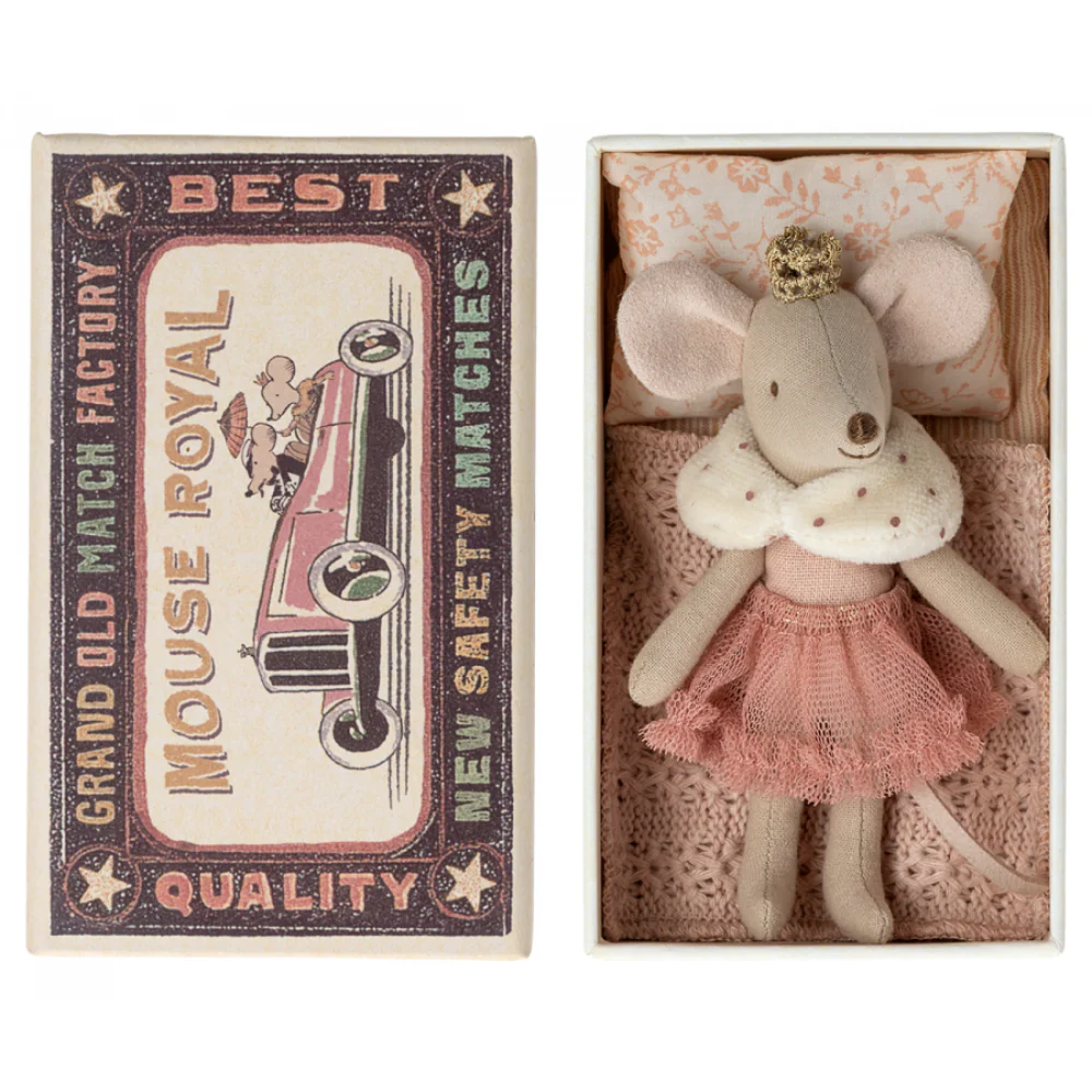Maileg Princess Mouse Little Sister in Matchbox
