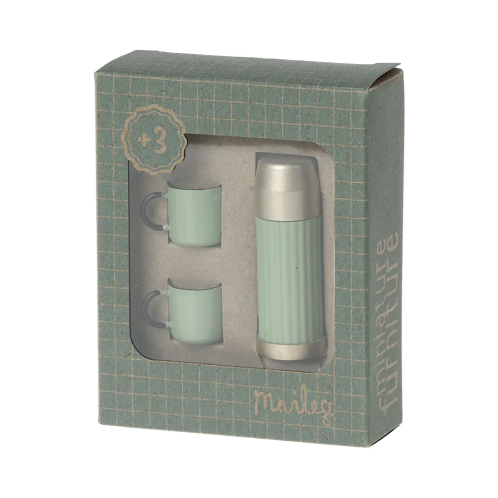Maileg Thermos And Cups - Mint