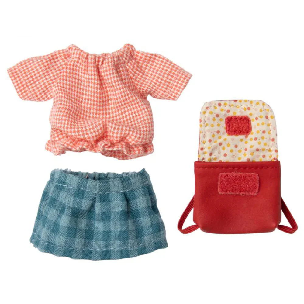 Maileg Tricycle Mouse Big Sister with Bag - Red - Image 2