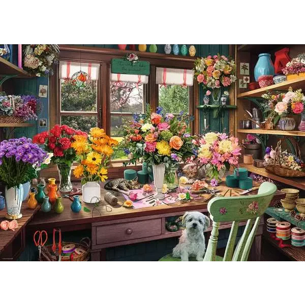 Ravensburger My Haven Number 13: Flower Arranger's Shed 1000 Piece Puzzle - Image 2