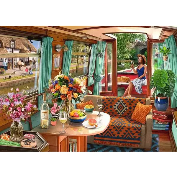 Ravensburger View From My Window Number 1: Canal Boat 1000 Piece Puzzle - Image 2