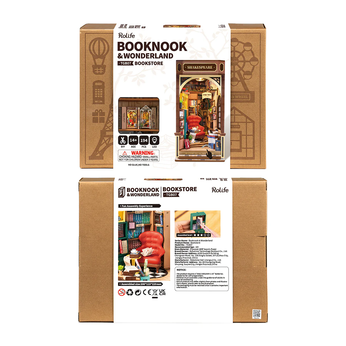 Rolife DIY Book Nook & Wonderland Bookstore