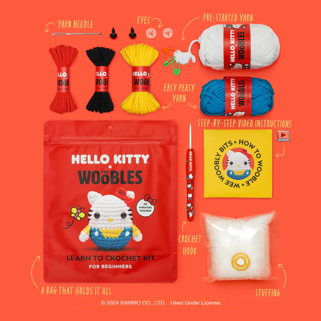 The Woobles Learn To Crochet Kit - Hello Kitty - Image 2