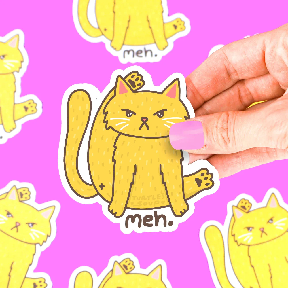 Turtle's Soup Meh Cat Vinyl Sticker