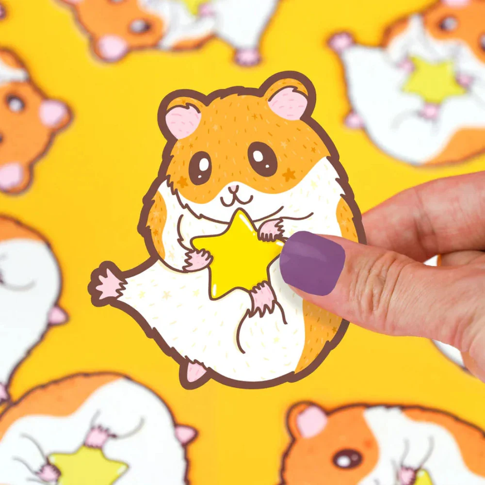 Turtle's Soup Super Cute Hamster Vinyl Sticker