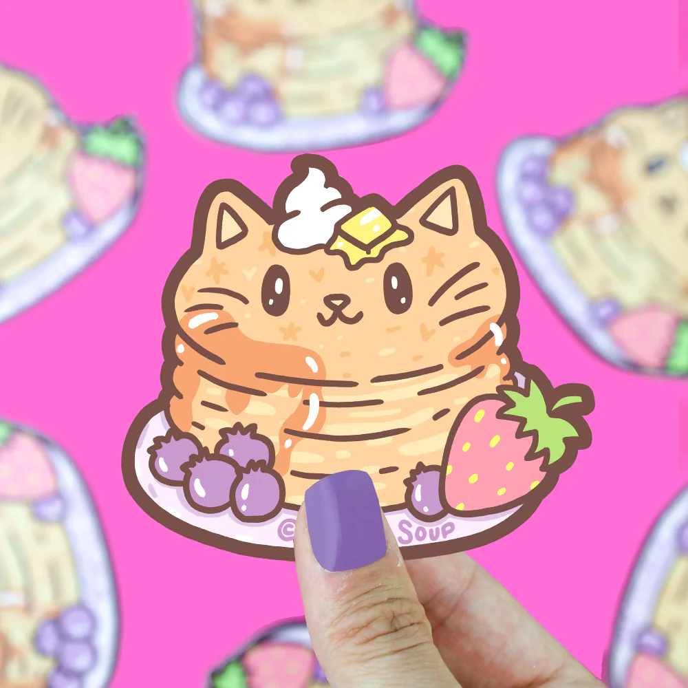 Turtle's Soup Pancake Kitty Vinyl Sticker