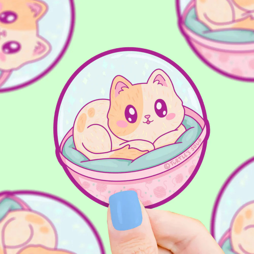 Turtle's Soup Toy Cat Capsule Vinyl Sticker
