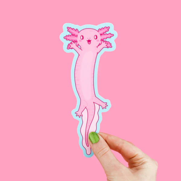 Turtle's Soup Wiggly Axolotl Long Vinyl Sticker