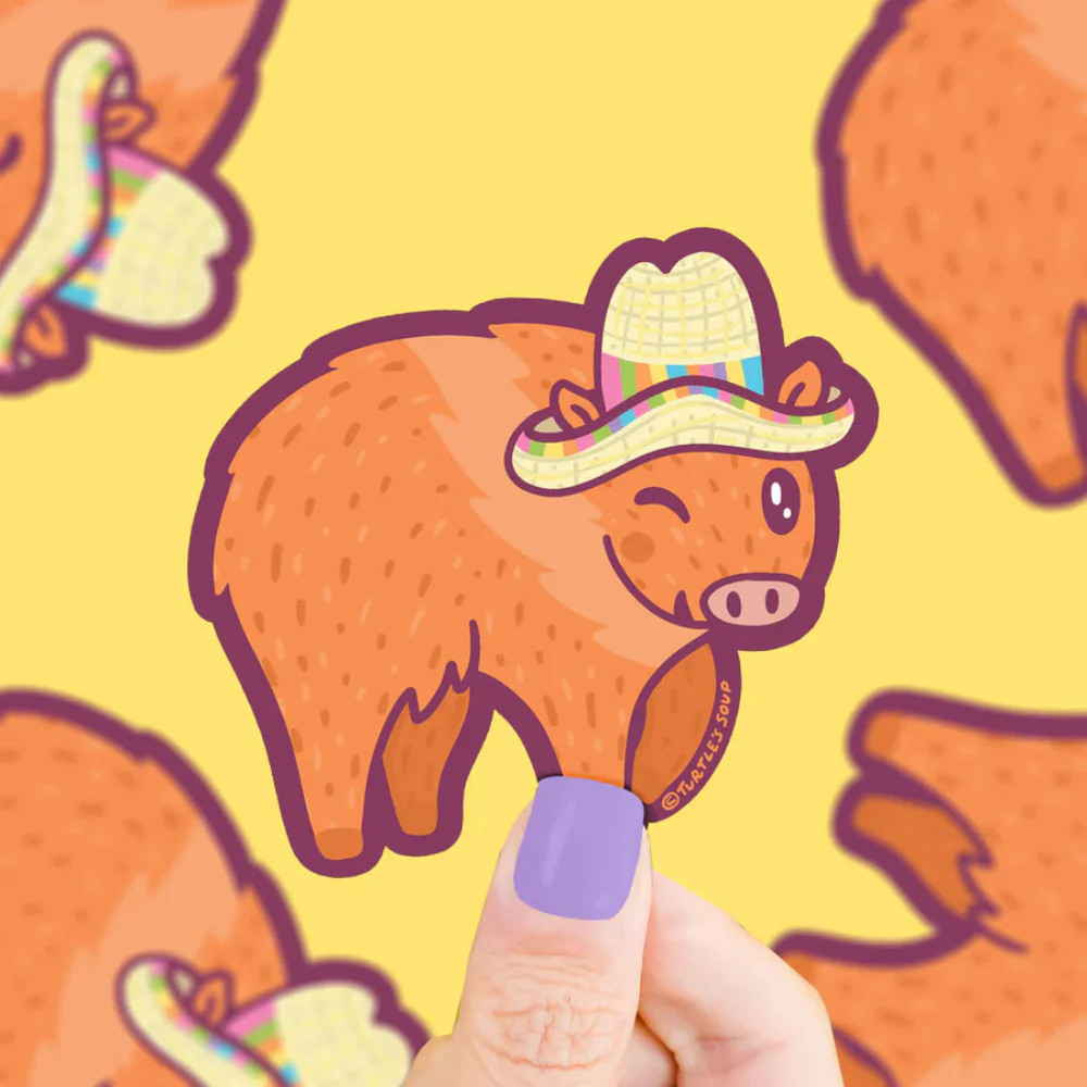 Turtle's Soup Wild West Javelina Vinyl Sticker